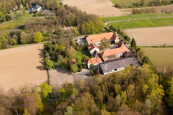Vue oblique de Rittnerthof à le quartier Durlach in Karlsruhe dans le département Bade-Wurtemberg, Allemagne