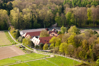 Vue aérienne de Rittnerthof à le quartier Durlach in Karlsruhe dans le département Bade-Wurtemberg, Allemagne