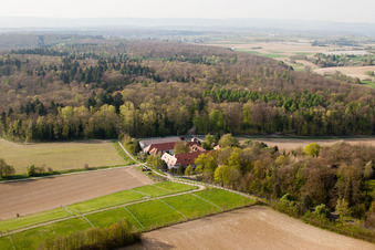 Vue oblique de Rittnerthof à le quartier Durlach in Karlsruhe dans le département Bade-Wurtemberg, Allemagne