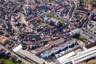 Vue oblique de À la fonderie à le quartier Durlach in Karlsruhe dans le département Bade-Wurtemberg, Allemagne
