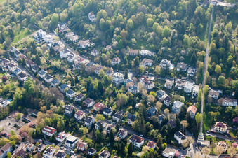 Vue aérienne de Téléphérique de Turmberg à le quartier Durlach in Karlsruhe dans le département Bade-Wurtemberg, Allemagne
