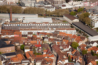 Photographie aérienne de À l'ancienne fonderie à le quartier Durlach in Karlsruhe dans le département Bade-Wurtemberg, Allemagne