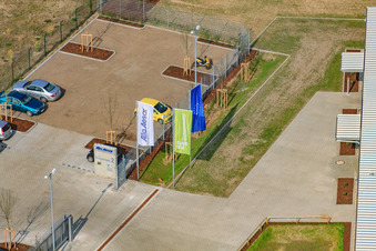 Zone industrielle de Horst, Alfa Aesar à le quartier Minderslachen in Kandel dans le département Rhénanie-Palatinat, Allemagne vue d'en haut