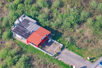 Vue aérienne de Asia Imbiss Nguyen dans le parc industriel de Horst à le quartier Minderslachen in Kandel dans le département Rhénanie-Palatinat, Allemagne