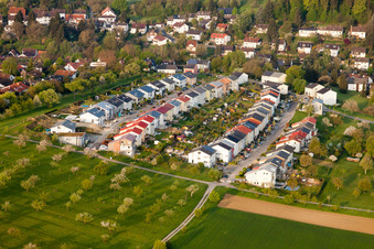 Vue aérienne de Chemin de Wiesel, chemin d'Iltis à le quartier Hohenwettersbach in Karlsruhe dans le département Bade-Wurtemberg, Allemagne