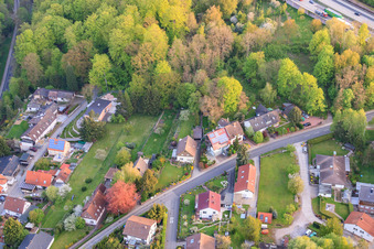 Photographie aérienne de Vers la forêt à le quartier Grünwettersbach in Karlsruhe dans le département Bade-Wurtemberg, Allemagne
