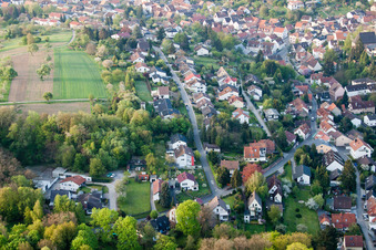 Vue oblique de Quartier Grünwettersbach in Karlsruhe dans le département Bade-Wurtemberg, Allemagne