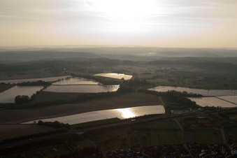 Vue aérienne de Thomashof à le quartier Hohenwettersbach in Karlsruhe dans le département Bade-Wurtemberg, Allemagne