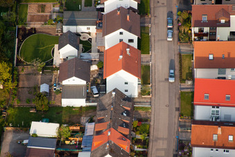Vue aérienne de Jardins familiaux à Rosenstr à le quartier Reichenbach in Waldbronn dans le département Bade-Wurtemberg, Allemagne
