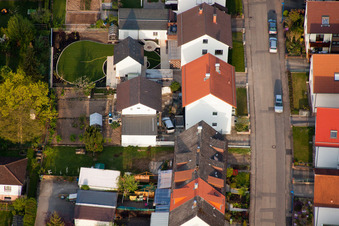 Vue aérienne de Jardins familiaux à Rosenstr à le quartier Reichenbach in Waldbronn dans le département Bade-Wurtemberg, Allemagne