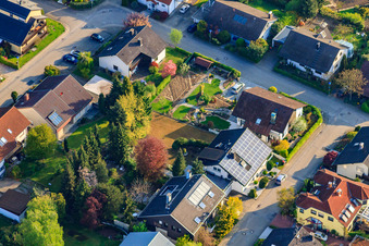 Photographie aérienne de Rebgärtenstr à le quartier Stupferich in Karlsruhe dans le département Bade-Wurtemberg, Allemagne