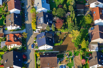 Photographie aérienne de Gutedelstr à le quartier Stupferich in Karlsruhe dans le département Bade-Wurtemberg, Allemagne