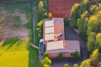 Vue aérienne de Club sportif Stupferich à le quartier Stupferich in Karlsruhe dans le département Bade-Wurtemberg, Allemagne