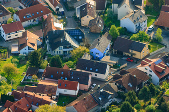 Photographie aérienne de Ortsstr à le quartier Stupferich in Karlsruhe dans le département Bade-Wurtemberg, Allemagne