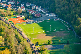 Vue aérienne de Spvgg Söllingen 1906/07 eV à le quartier Söllingen in Pfinztal dans le département Bade-Wurtemberg, Allemagne