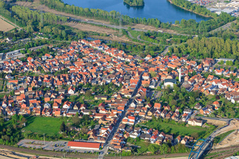 Vue aérienne de Ottstr à Wörth am Rhein dans le département Rhénanie-Palatinat, Allemagne