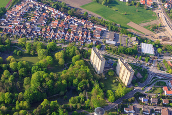 Vue aérienne de Dorschbergstr à Wörth am Rhein dans le département Rhénanie-Palatinat, Allemagne