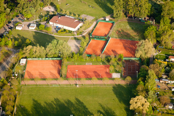 Photographie aérienne de Installations sportives Club de tennis à le quartier Daxlanden in Karlsruhe dans le département Bade-Wurtemberg, Allemagne