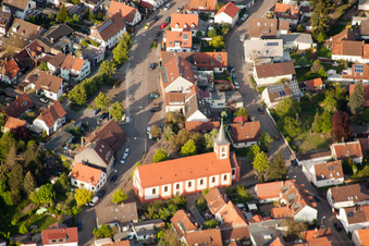 Vue oblique de Saint-Valentin à le quartier Daxlanden in Karlsruhe dans le département Bade-Wurtemberg, Allemagne