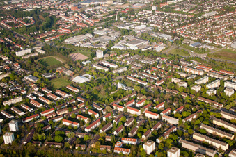Quartier Daxlanden in Karlsruhe dans le département Bade-Wurtemberg, Allemagne d'en haut
