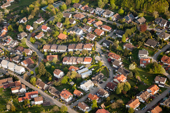 Vue aérienne de Aperçu de l'emplacement à le quartier Schluttenbach in Ettlingen dans le département Bade-Wurtemberg, Allemagne