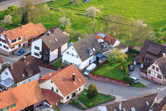 Vue aérienne de Brunnenstraße Boucher Bernd Glasstetter à le quartier Völkersbach in Malsch dans le département Bade-Wurtemberg, Allemagne