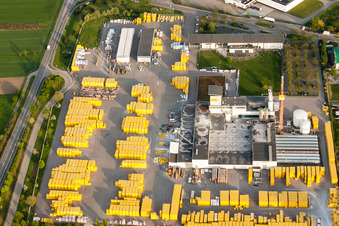 Photographie aérienne de Centre de commerce et de logistique de matériaux de construction Construction and Project Management South GmbH - Ytong kit house partner à Malsch dans le département Bade-Wurtemberg, Allemagne