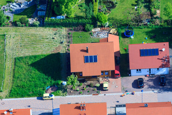Vue d'oiseau de Dans le champ de pois à le quartier Mörzheim in Landau in der Pfalz dans le département Rhénanie-Palatinat, Allemagne