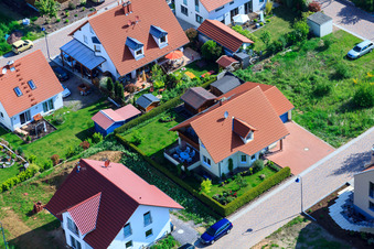 Dans le champ de pois à le quartier Mörzheim in Landau in der Pfalz dans le département Rhénanie-Palatinat, Allemagne depuis l'avion