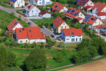 Vue oblique de Dans la phrase à le quartier Mörzheim in Landau in der Pfalz dans le département Rhénanie-Palatinat, Allemagne
