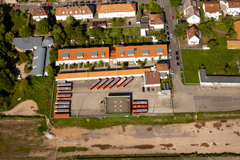 Vue aérienne de Dépôt de bus sur la Paul-von-Denis-Straße à Landau in der Pfalz dans le département Rhénanie-Palatinat, Allemagne