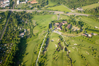 Vue aérienne de Club de golf de Scheibenhardt à le quartier Beiertheim-Bulach in Karlsruhe dans le département Bade-Wurtemberg, Allemagne