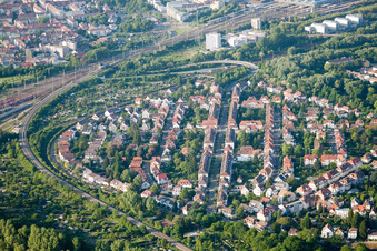 Photographie aérienne de Dammerstock à le quartier Weiherfeld-Dammerstock in Karlsruhe dans le département Bade-Wurtemberg, Allemagne