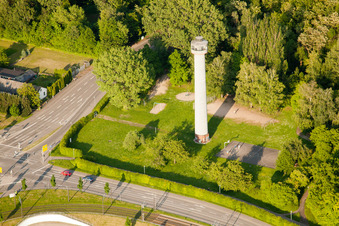 Vue oblique de Apprêt à le quartier Wolfartsweier in Karlsruhe dans le département Bade-Wurtemberg, Allemagne
