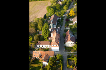 Vue oblique de Thomashof à le quartier Durlach in Karlsruhe dans le département Bade-Wurtemberg, Allemagne