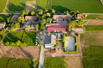 Photographie aérienne de Écurie à Steinig à le quartier Langensteinbach in Karlsbad dans le département Bade-Wurtemberg, Allemagne