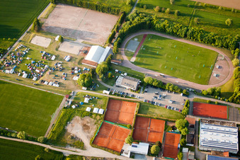Image drone de Tournoi de Handball de Pentecôte à le quartier Langensteinbach in Karlsbad dans le département Bade-Wurtemberg, Allemagne