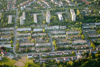 Vue aérienne de Rüppur, Anneau Heinrich-Heine à Ettlingen dans le département Bade-Wurtemberg, Allemagne