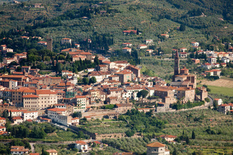 Vue aérienne de Castiglion Fiorentino dans le département Arezzo, Italie