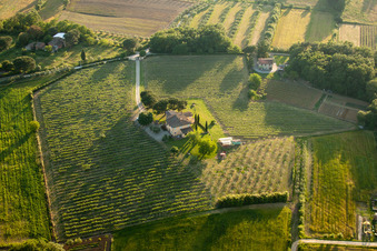 Vue aérienne de Alberoro dans le département Toscane, Italie