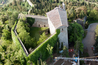 Vue aérienne de Cortona dans le département Arezzo, Italie