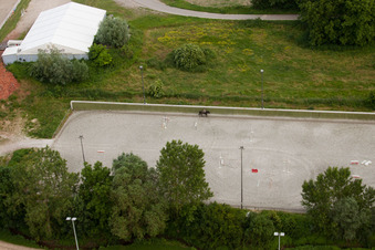 Vue oblique de Haras de la Neée à Neewiller-près-Lauterbourg dans le département Bas Rhin, France