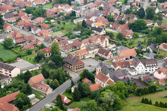 Dalhunden dans le département Bas Rhin, France depuis l'avion