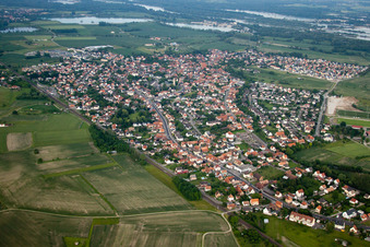 Gambsheim dans le département Bas Rhin, France hors des airs