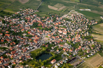 Vue oblique de Kilstett dans le département Bas Rhin, France