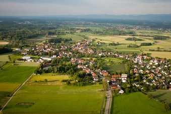 Vue aérienne de Village - Vue à le quartier Diersheim in Rheinau dans le département Bade-Wurtemberg, Allemagne