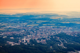 Vue aérienne de Vue de la ville depuis l'est à Pirmasens dans le département Rhénanie-Palatinat, Allemagne
