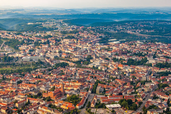 Vue aérienne de Vue d'ensemble de la ville depuis le sud à Pirmasens dans le département Rhénanie-Palatinat, Allemagne