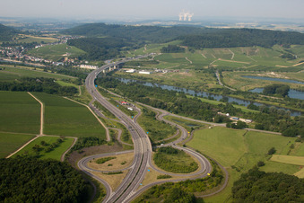 Vue aérienne de Schengen dans le département Remich, Luxembourg