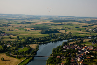 Vue aérienne de Malling dans le département Moselle, France